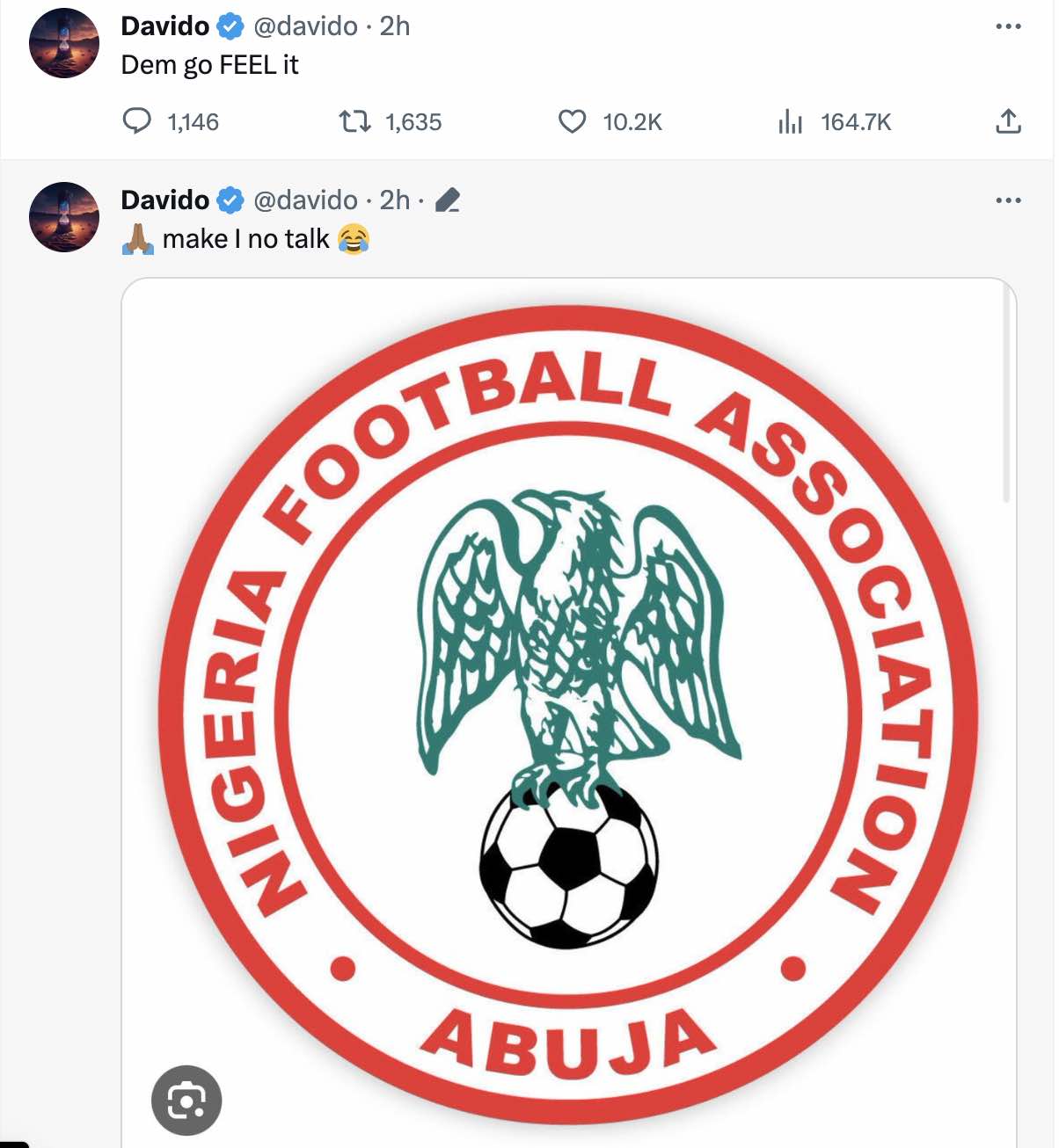 Davido responds after being called out by NFF over refusal to appear for show